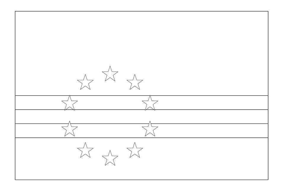 Dibujo de Bandera de Cabo Verde para Colorear y Imprimir