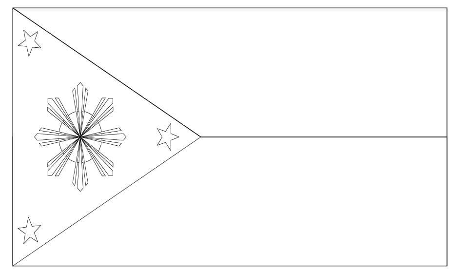 Dibujo de Bandera de Filipinas para Colorear y Imprimir