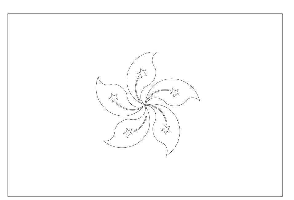 Dibujo de Bandera de Hong Kong para Colorear y Imprimir