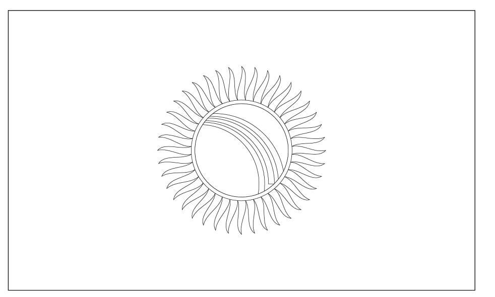 Dibujo de Bandera de Kirguistan para Colorear y Imprimir