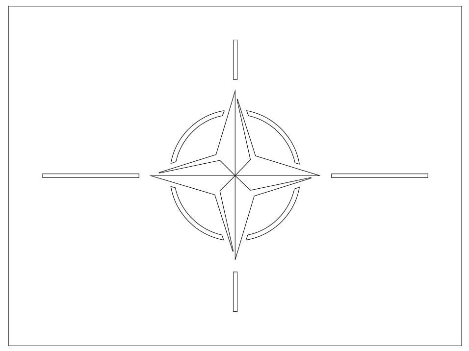 Dibujo de Bandera de La Nato para Colorear y Imprimir