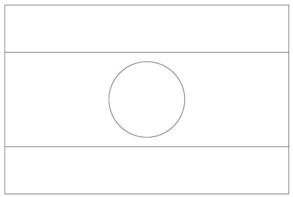Dibujo de Bandera de Laos para Colorear y Imprimir
