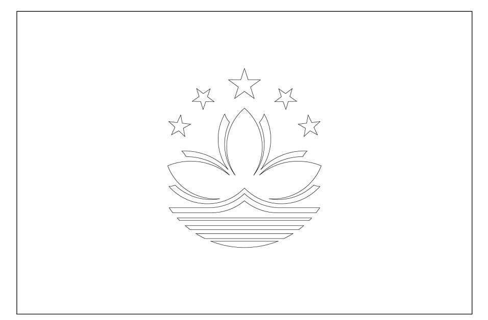 Dibujo de Bandera de Macao para Colorear y Imprimir