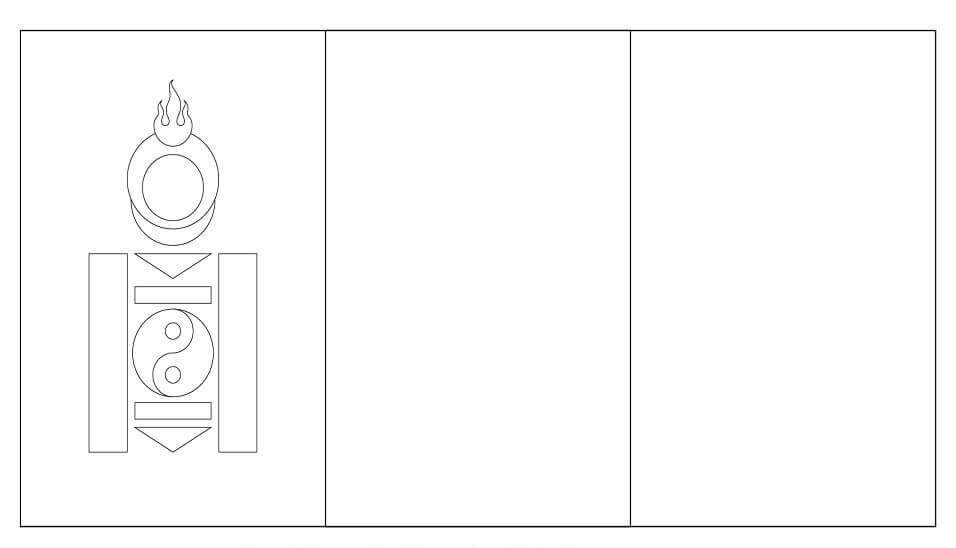 Dibujo de Bandera de Mongolia para Colorear y Imprimir