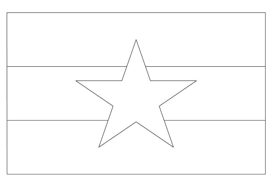 Dibujo de Bandera de Myanmar para Colorear y Imprimir