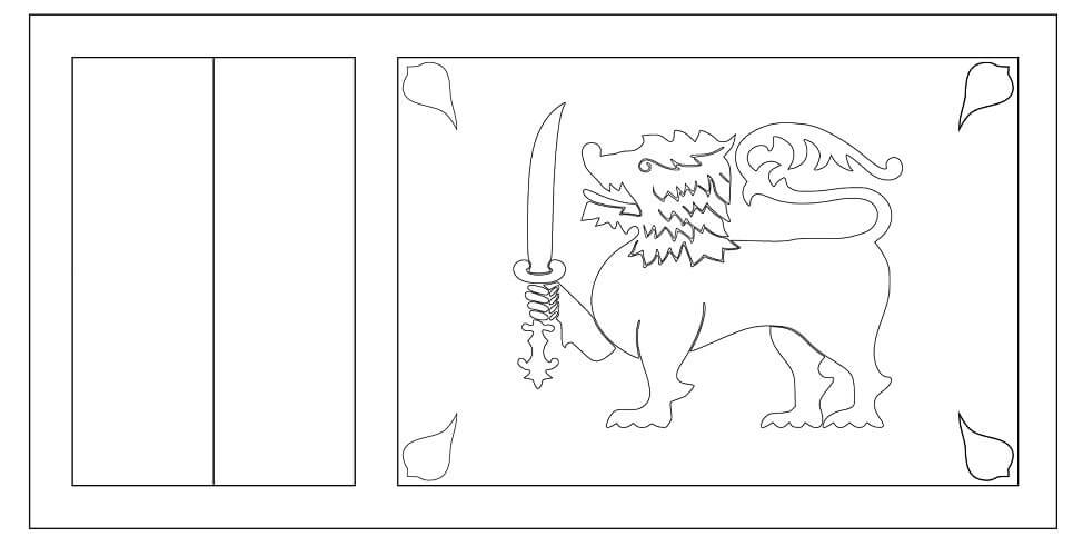 Dibujo de Bandera de Sri Lanka para Colorear y Imprimir