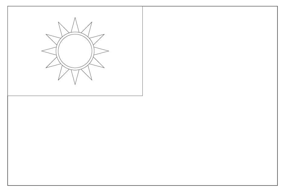 Dibujo de Bandera de Taiwan para Colorear y Imprimir