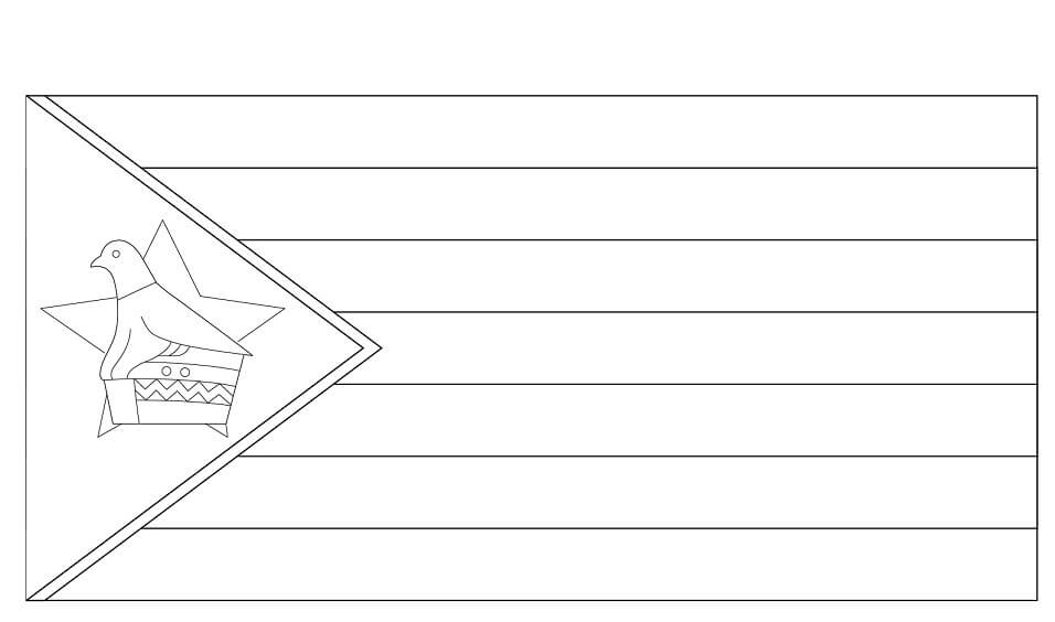 Dibujo de Flag Of Zimbabwe para Colorear y Imprimir