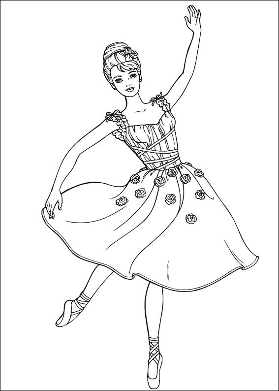 Dibujo de Barbie Bailando para Colorear y Imprimir