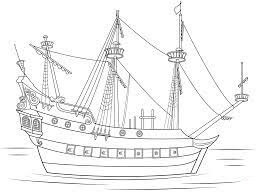 Dibujo de Barco Pirata Capitán Garfio para Colorear y Imprimir