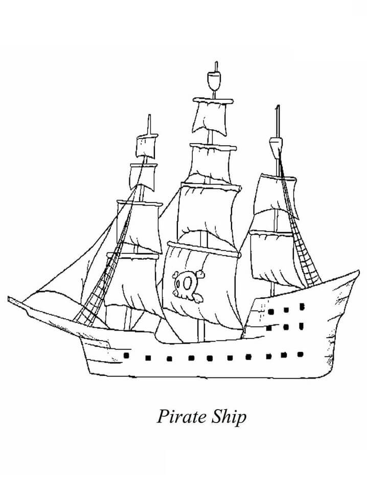 Barco Pirata para Colorear