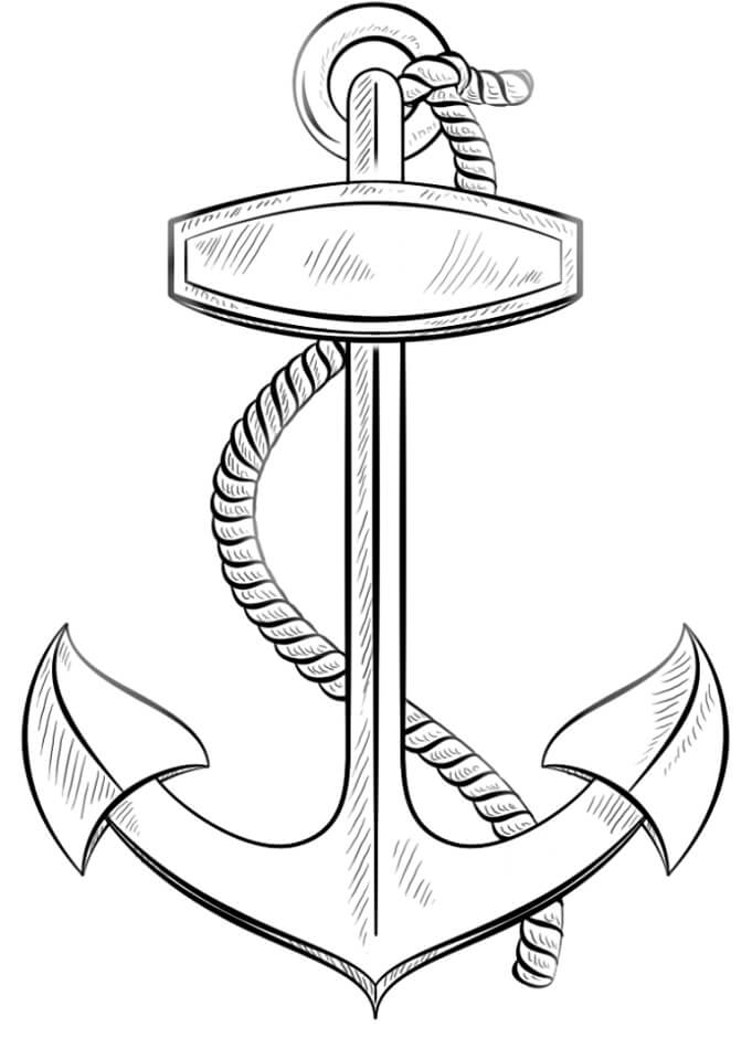 Dibujo de Un Ancla para Colorear y Imprimir