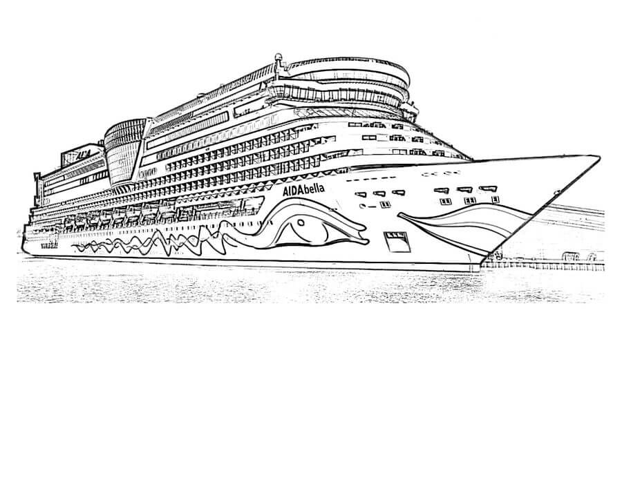 dibujo barco adulto imprimir y colorear