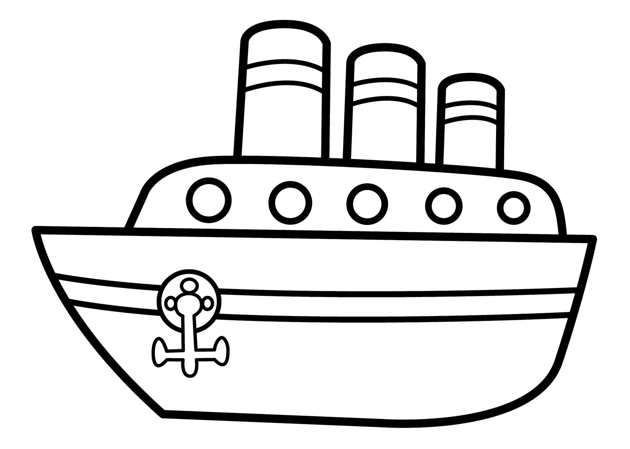 dibujo barco basico imprimir y colorear
