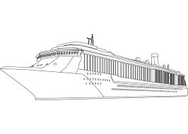 dibujo barco de crucero imprimir y colorear