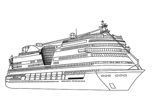 dibujo barco de lujo imprimir y colorear