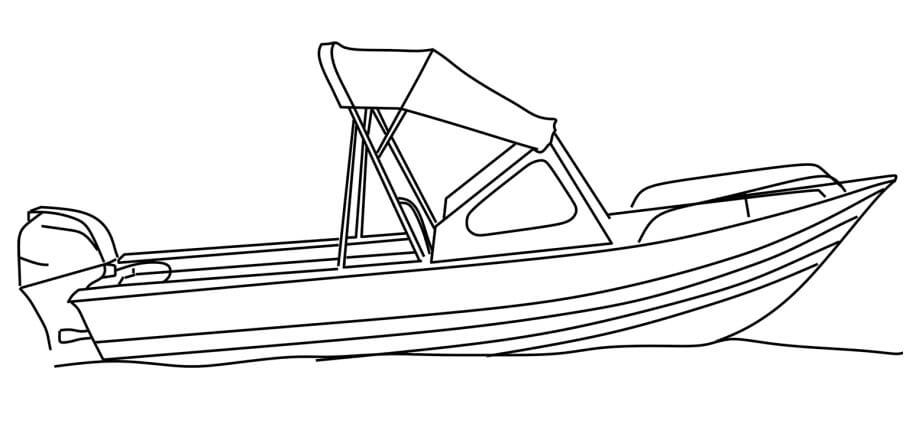 dibujo barco de pesca imprimir y colorear