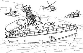 dibujo barco del ejercito imprimir y colorear