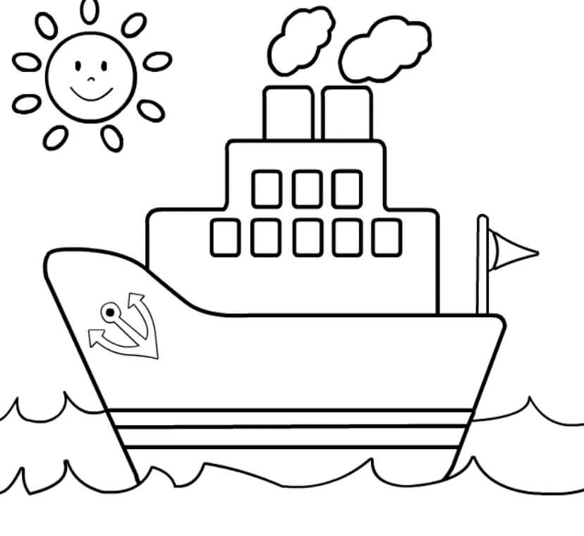 dibujo barco para ninos imprimir y colorear