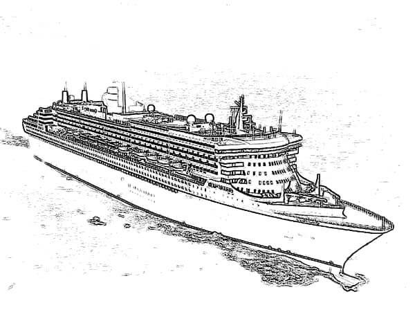 dibujo barco queen mary imprimir y colorear