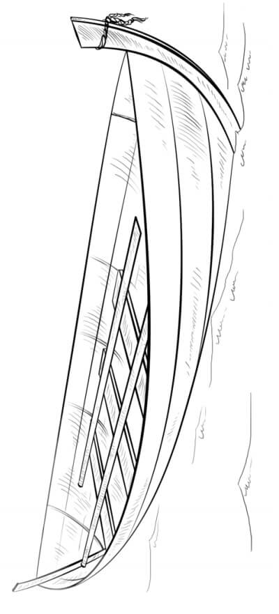 dibujo bote de remos imprimir y colorear