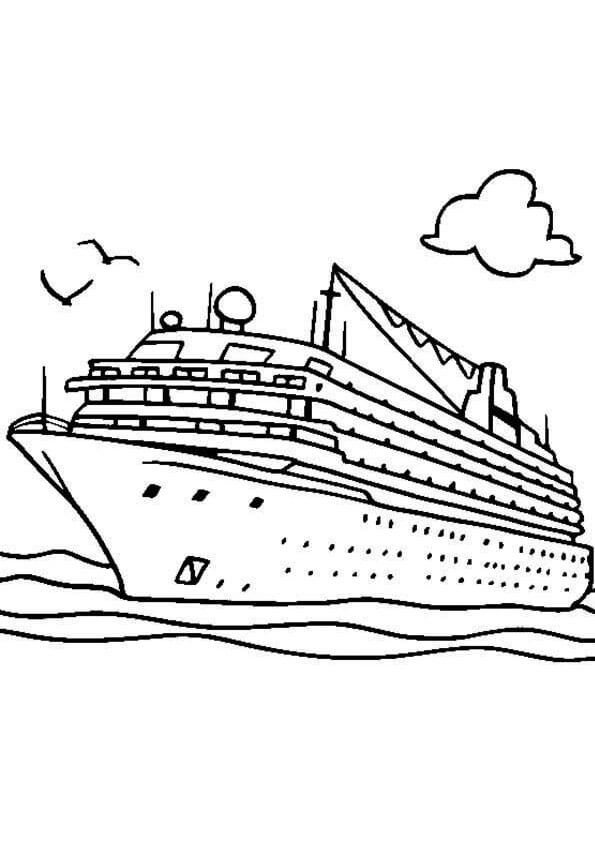 dibujo buque de pasajeros imprimir y colorear