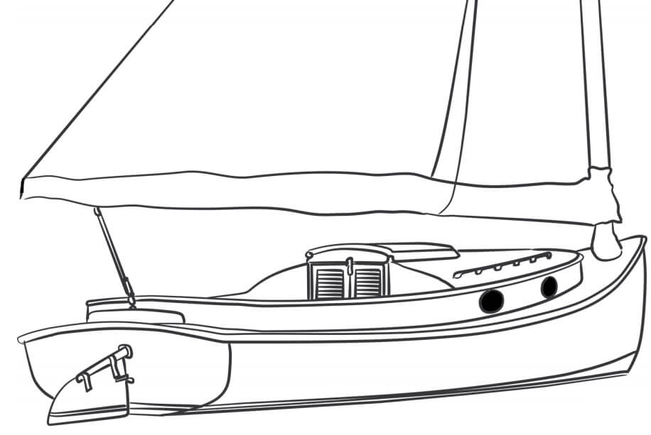 dibujo catboat imprimir y colorear