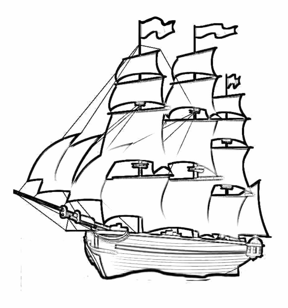 dibujo cielo alto barcos altos imprimir y colorear