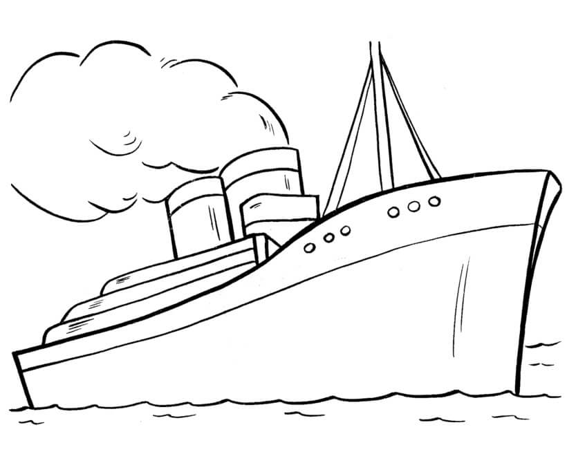 dibujo gran barco imprimir y colorear