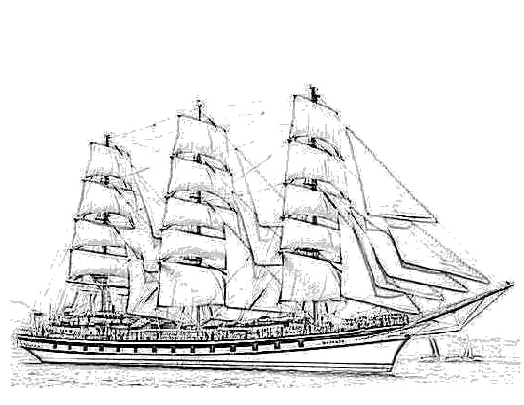 dibujo navegacion barco imprimir y colorear