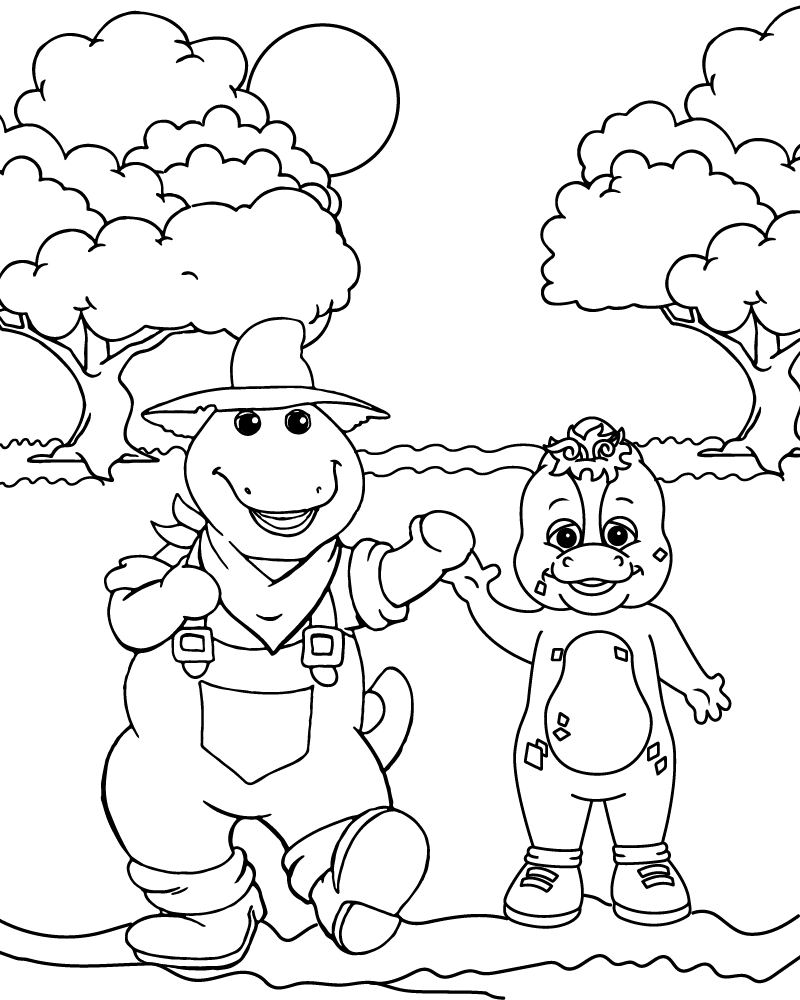 Dibujo de Barney And Riff Coloring Page para Colorear y Imprimir