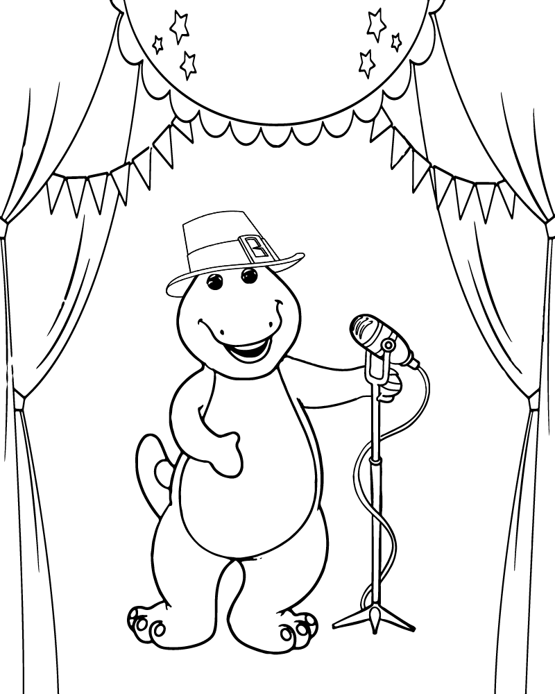 Barney para Colorear