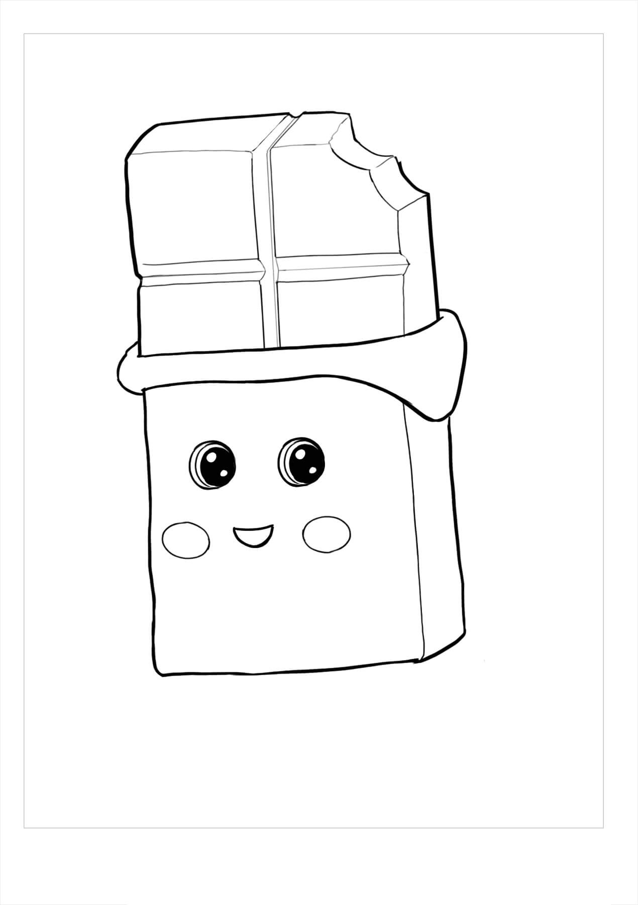 Dibujo de Adorable Chocolate para Colorear y Imprimir