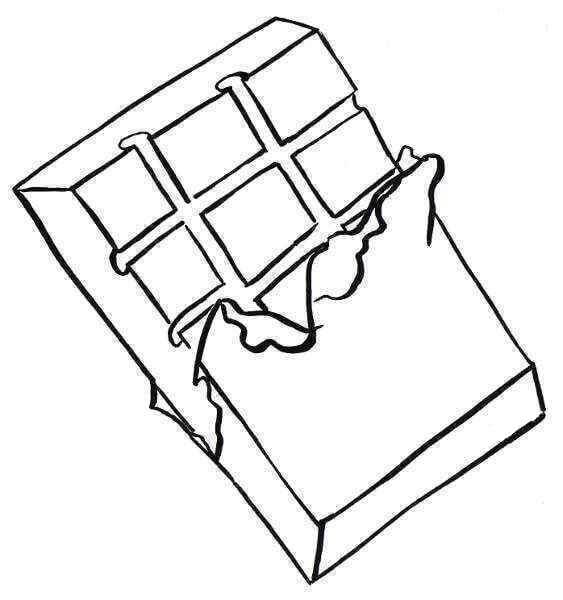 Dibujo de Barra de Chocolate Increíble para Colorear y Imprimir