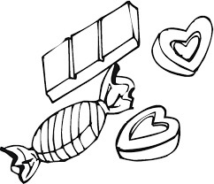 Dibujo de Barra de Chocolate y Dulces para Colorear y Imprimir