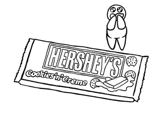 Dibujo de Chocolate de Dibujos Animados para Colorear y Imprimir