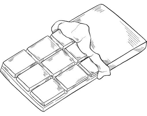 Dibujo de Dibujo de Barra de Chocolate para Colorear y Imprimir