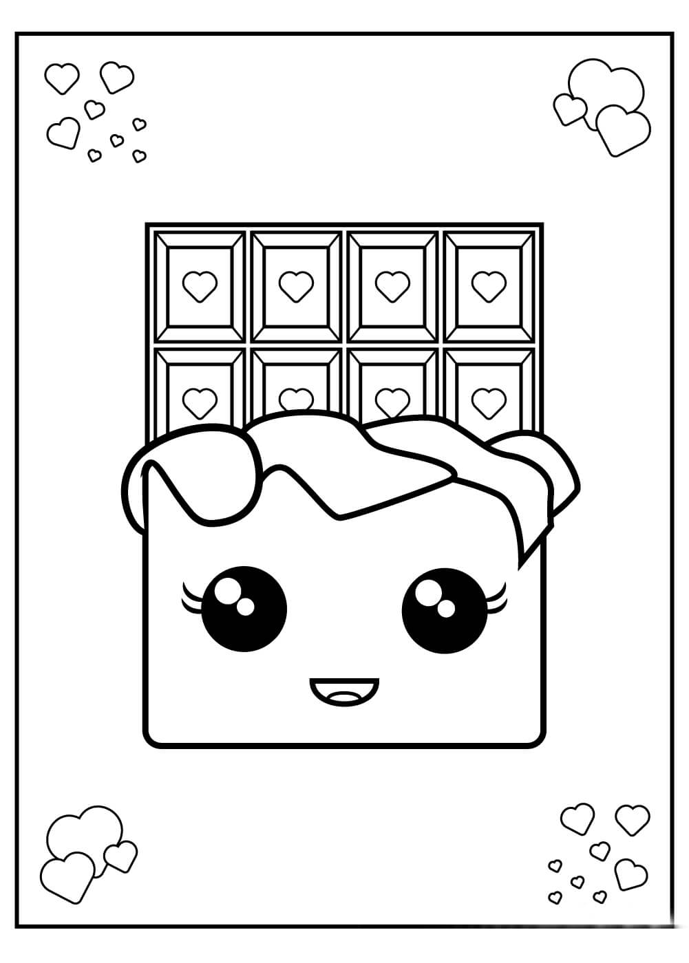 Dibujo de Diversión de Chocolate para Colorear y Imprimir