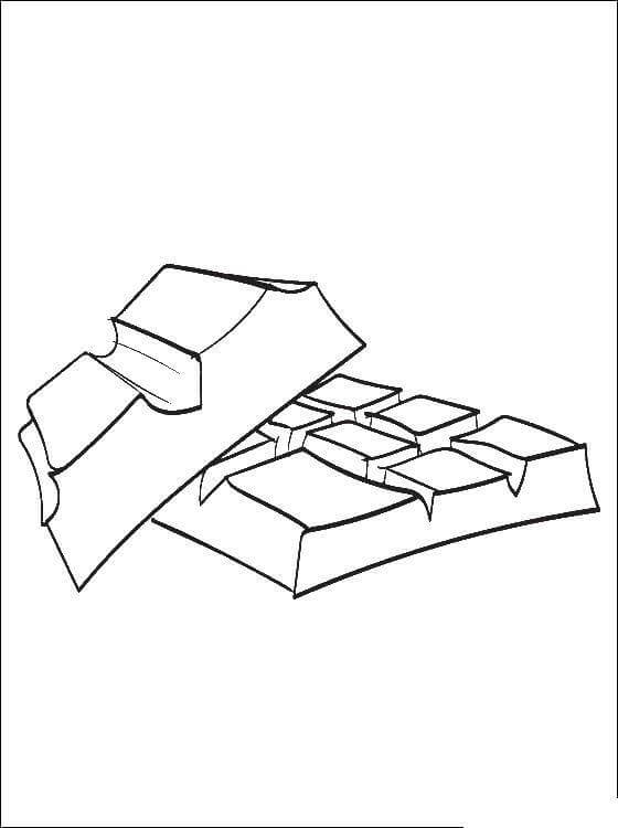 Dibujo de dos Barra de Chocolate Dibujo para Colorear y Imprimir