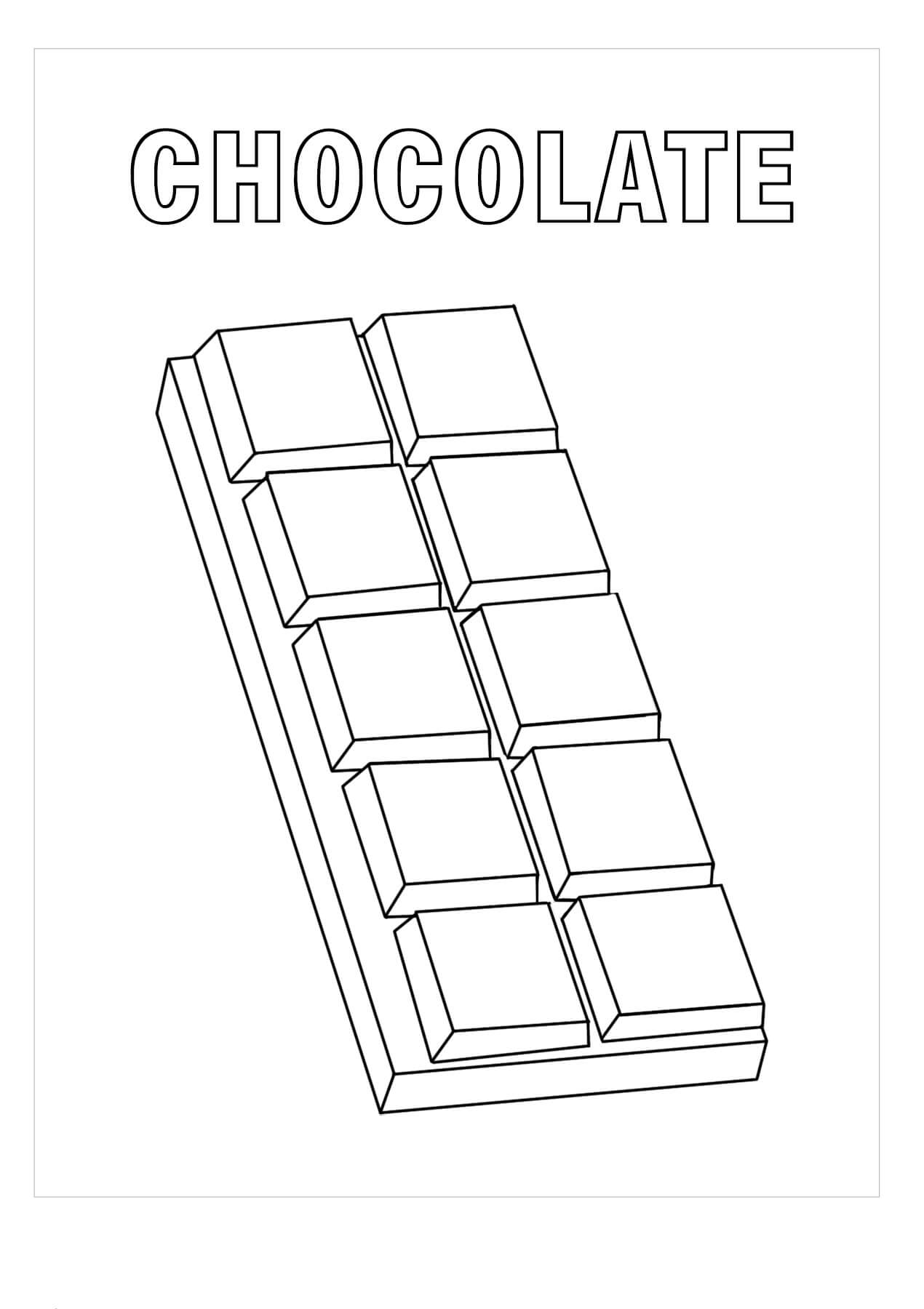 Dibujo de Gran Barra de Chocolate para Colorear y Imprimir