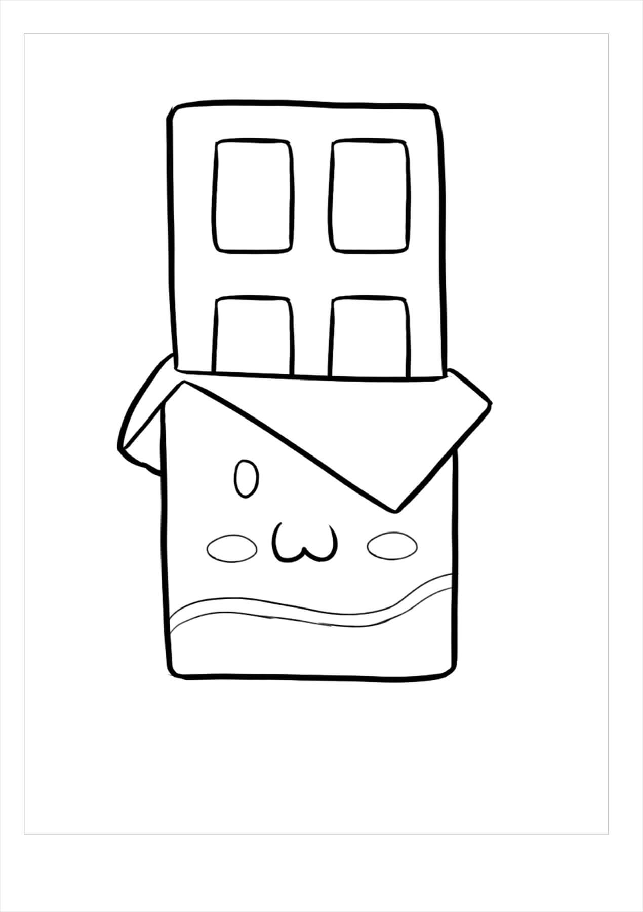 Dibujo de Linda Barra de Chocolate para Colorear y Imprimir