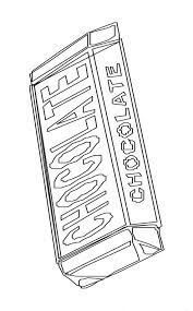Dibujo de Mano Dibujar Barra de Chocolate para Colorear y Imprimir