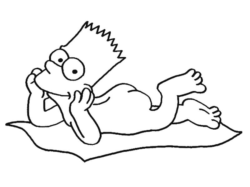 Dibujo de Bart Simpson Divertido para Colorear y Imprimir