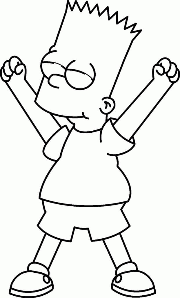 Dibujo de Lindo Bart Simpson para Colorear y Imprimir