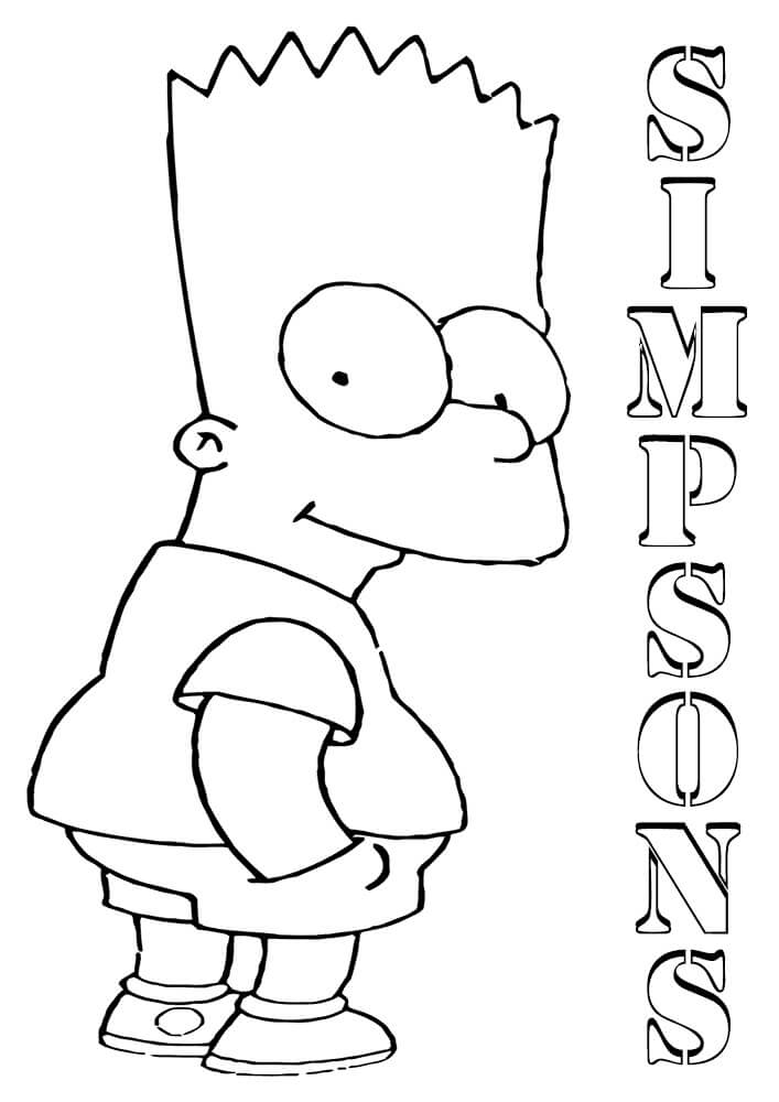 dibujos bart simpson sonriendo para colorear