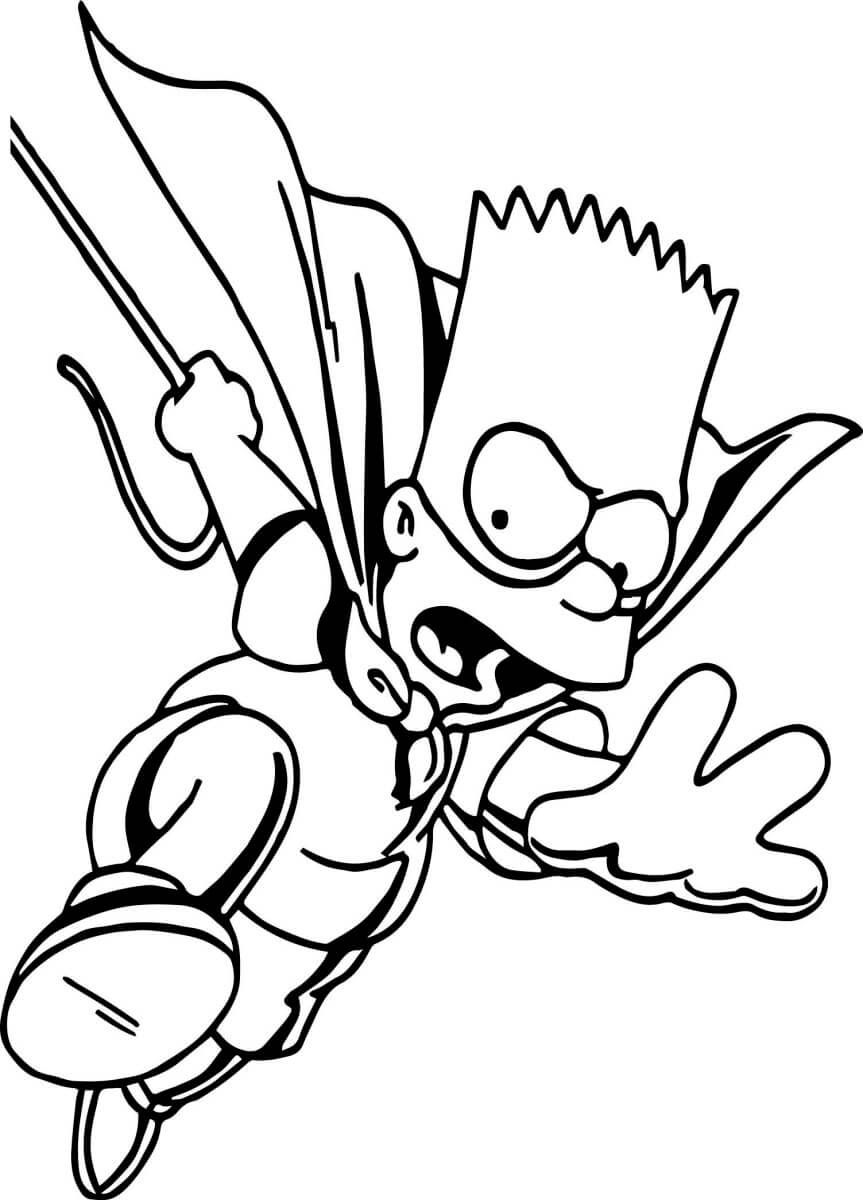 dibujos ejecutando bart simpson para colorear