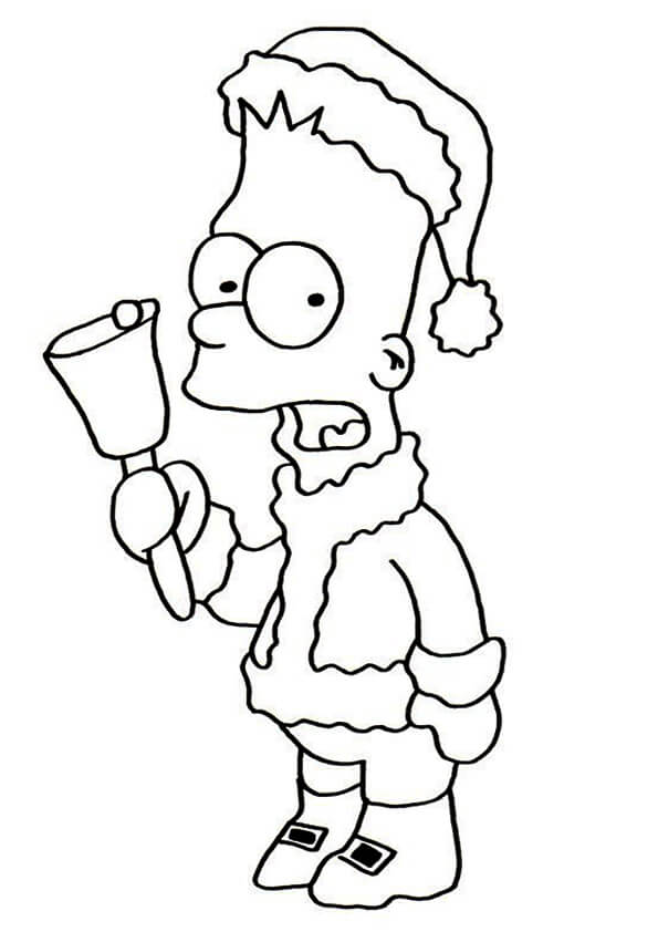 dibujos el bart navidad para colorear