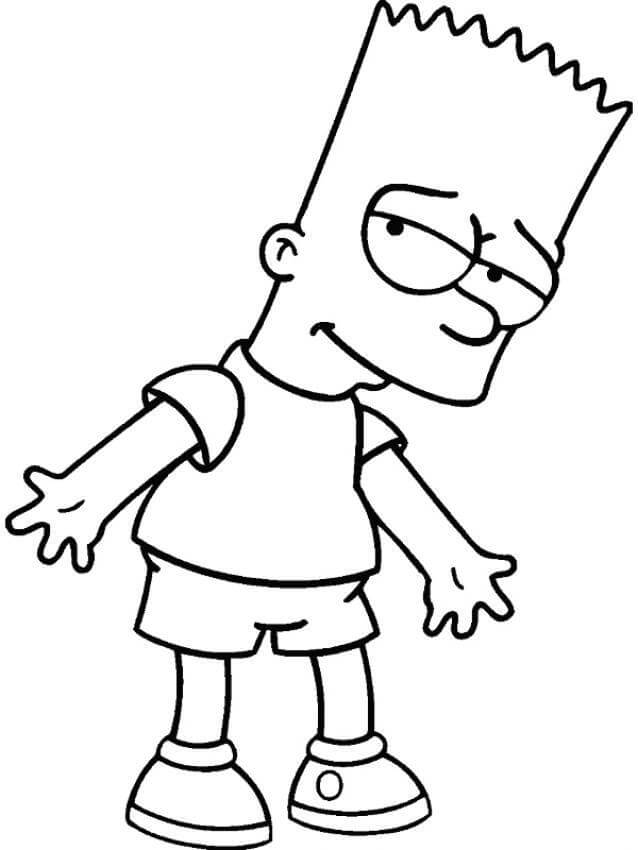 dibujos genial bart simpson para colorear