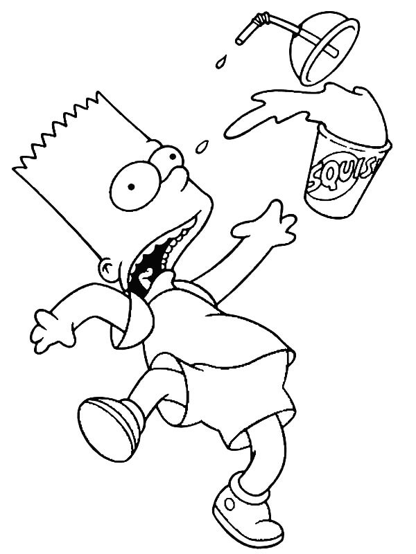 dibujos miedo a bart simpson para colorear