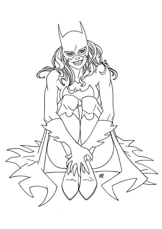 Dibujo de Batichica Sentada para Colorear y Imprimir